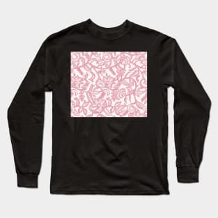 Vintage floral lace (pink invert) Long Sleeve T-Shirt